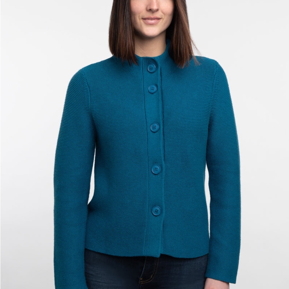 Teal Button-Up Cardigan